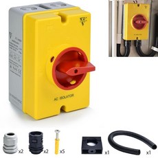 ZJWZJH 32 Amp 분리 스위치 690V AC 아이솔레이터 4극 IP66 방수 회전 온 오프 전환 2 위치 패널 마운트 179284 8479881019, 40 Amp NEW