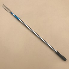 수중 촉 고무줄 해루질 민물 바다 스피어건 물고기 미터 미터 스테인레스 스틸 폴, 2.1미터 블루 슬리브 로드 + 2개의 이빨 둥근