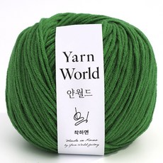착하면 50g 뜨개실 얀월드 얀메이크, 1개, 054. 밝은그린 50g