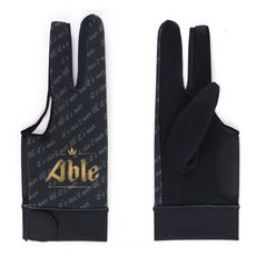 에이블 프로 중지 오픈형 당구장갑, 블랙, 1개