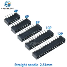 10/100 Pcs FPC 2.54mm 피치 커넥터 플랫 유연한 케이블 소켓 필름 스트레이트 핀 또는 구부러진 발 양면, 12 5P, 02 10 Pcs, 02 Straight needle