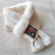 쥬비 자수와펜 목도리 L, 1개, 베이지