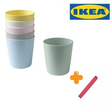 [이케아정품] 이케아 칼라스 키즈 물 컵 6개 + 봉지집게 1개, 230ml, 1세트, 혼합