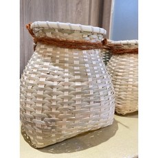 手工編織採茶籃/茶簍/魚簍/捕魚籃 (尺寸25公分高) - 輕巧耐用，多功能收納，體驗田園生活, 採茶籃,L