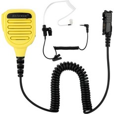 스피커 마이크 블루투스 휴대용 야외용 방수 라디오 리모컨 워키토키 3.5mm 오디오 잭 포함 Motorola XPR3300 XPR3300e XPR3500 XPR3500e, JEUYOEDE yellow