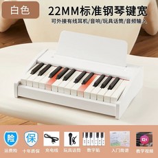 미니 피아노 2옥타브 피아노 25건 연습용, 1개, Q. 충전플러그인 25키 화이트라이트업 모델