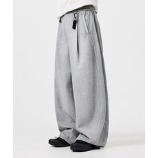 DIMITRI BLACK VLAD 원턱 커브드 컷오프 스웻 팬츠_멜란지 306888