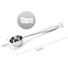 맞춤형 우유 분말 측정 스푼 맞춤형 스테인레스 스틸 커피 스푼 맞춤형 로고 베이킹 도구 10 개, 01 20g, 01 silver