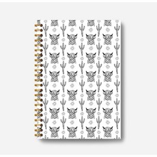 Guymn 하 노트북 선물 저널 뉴로다이버 ASD 인식 수용 하드커버 스파이럴 노트북 여성용 하 선물 5 5x8 3 인치, Cow-1