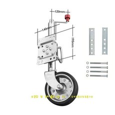 트레일러잭 강철 견인보조용 수동크랭크 지지대 바퀴장착 고하중, 4_8인치설치가방포함, 1개