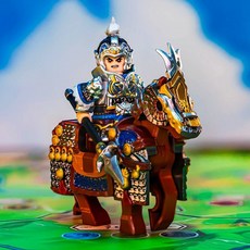 中古士兵 三國戰將趙云趙子龍呂布人仔盔甲拼裝益智第三方戰馬 積木玩具通過BSMIR認證：M57088, 1個, 赵云战甲版+专属坐骑