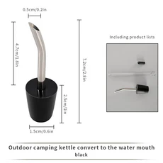 CAFEMASY 핸드 브루 커피 포트 주둥이 실리콘 좁은 입 유량 조절기 물 제어, 02 Black control valve
