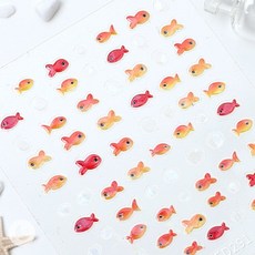 미니 금붕어 물방울 홀로그램 스티커 레진 아트 공예 재료 R620, 1개, 단품