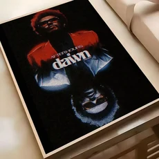음악 앨범 스타 T-The Weeknd 포스터 방수 HD 벽 아트 데칼 셀프 접착식 미적 장식 홈 리빙용, 01 15X20cmNoframe, 25 Black26