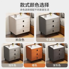 원목침대협탁 수납장 침실 테이블 엔틱 우드 사이드 서랍장 틈새 모던 인테리어 거실 선반, 완전 조립 (4피트 설치 필요), 45x40x60cm, (보통+슬레이트) 두꺼운 슬레이트