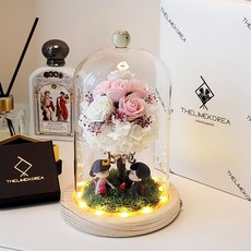 더라임코리아 여자친구 선물 프로포즈 기념일 생일 꽃 선물 프리저브드 로즈블러썸, 로즈블러썸 핑크