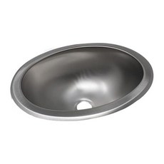 싱크대 | 단일 타원형 10L x 13W 5D 자체 림 스테인리스 스틸 134 배수구 수도꼭지 없음