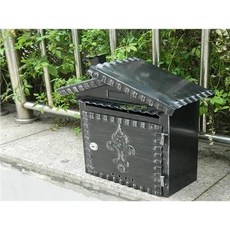 Shark家具 小型家用鐵皮帶鎖複古信箱 意見箱 投訴箱 室外防水掛墻, 小型家用鐵皮帶鎖復古信箱意見箱投訴箱信