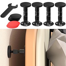 2PCS 조절 가능한 나사형 침대 프레임 흔들림 방지 도구 무료 가구 패드가 있는 업그레이드된 헤드보드 스토퍼 헤드보드 캐비닛 및 소파를 위한 간편한 설치 옆 1.18-4.1, 4 PCS