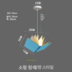 천장 책 조명 북유럽 팬던트 거실 샹들리에 서점 학원, 스몰 블루 상향형