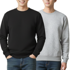 테이븐 남자 맨투맨 라운드넥 긴팔 티셔츠 2종 세트