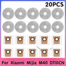 Xiaomi Mijia M40 D110CN 액세서리 소모품 천 먼지 봉투와 호환되는 Hepa 필터, 02 20PCS