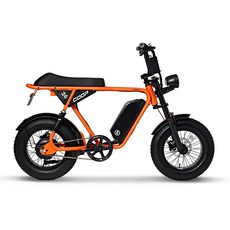 AU테크 엑스트랙 몬스터 쿱 COOP FS 풀서스펜션 자토바이 팻바이크 48V 최대850W 전동 전기자전거, 오렌지, 경량스틸