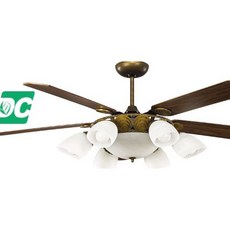 （修一）吊扇60吋 DC吊扇 直流變頻 吊扇燈 仿古色 6 2燈 遙控 台灣製造, 仿古