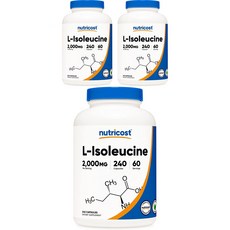 nutricost L-異白胺酸膠囊 2000mg, 240顆, 3罐