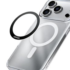 Essager 맥세이프 메탈 링 플레이트 갤럭시 아이폰 전기종 호환 2개입, 2개, 블랙