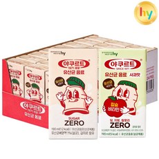 HY 야쿠르트 1971 유산균음료 2가지맛 190ml (제로12+제로사과12) 총24입