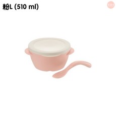 Richell TLI 雙層可拆式不鏽鋼餐碗 兒童學習碗 附湯匙 粉色 L號 510毫升, 1個, 雙層可拆式不鏽鋼碗(粉L), 粉