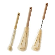 롤링페이퍼 L자형 텀블러 세척솔 물병 설거지솔 3종 세트, 1세트, 우드