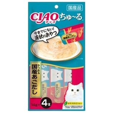 고양이 챠오츄르 가다랑어 날치 4개입 1P 습식 간식, 1개, 가다랑어+날치, 14g