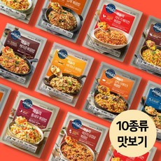 애슐리 볶음밥 10인분 혼합 구성 10종(통새우+갈릭스테이크+버터와규+깍두기베이컨+케이준+랍스터+해물+묵은지삼겹+잡채+스크램블게살)아침 대용 직장인 도시락, 2.32kg, 1세트