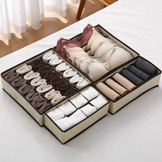 레디박스 고급형 패브릭 속옷 양말 정리 수납함 4종, 2세트, 커피베이지