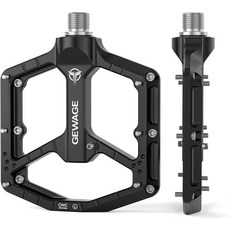 산악 자전거 페달 밀폐 베어링 및 미끄럼 방지 핀이 있는 알루미늄 합금 플랫 플랫폼 MTB BMX 로드 바이크 하이브리드 통근용 916인치 경량, TITANIUM