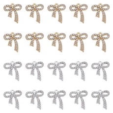 40개 2가지 색상의 합금 큐빅 펜던트 UV 도금 리본 장식 혼합 색상 크기:22.5x19.5x3.5mm 구멍 크기:1.8mm, 혼합색