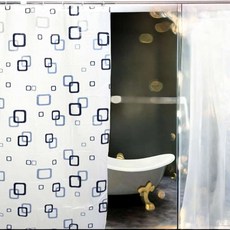 방수 반투명 비닐 검정 사각패턴 욕실커튼 150cm 샤워커튼 욕실방수커튼 화장실커튼 예쁜샤워커튼