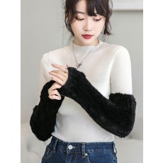 밍크 모피 슬리브 팔커버 반장갑 모피장갑 손가락 장갑
