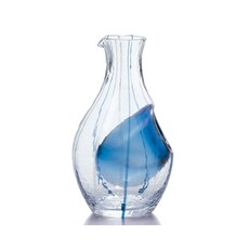 Toyo Sasaki 手工清酒壺 300ml 附冰塊凹槽 日本製 分酒器, 藍彩清酒壺, 詳見包裝, 詳見包裝
