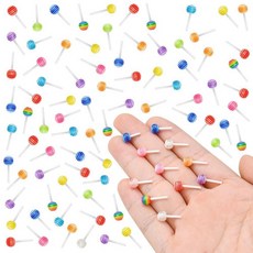 해외 WOZADU 공예용 미니 레진 캔디 피규어 200개 작은 스낵 미니어처 물건 인형집 요정 정원 마이크로 조경 장식 케이크 토퍼 미국매장정품+ 1724555, Lollipop B.