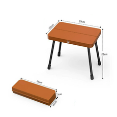 접이식 스툴 간이의자 발받침대 낚시 캠핑 폴딩체어 소, 소-브라운, 1개