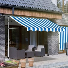 베란다어닝 캐노피 차양막 테라스 전원주택 가게 방수 햇빛가리개, C. 파란색줄무늬