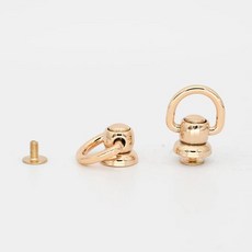 금속 리벳 360 도 회전 볼 포스트 D 링 스터드 가죽 공예 가방 앵커 부품 전화 케이스 장식 액세서리 5 개, [02] Light gold