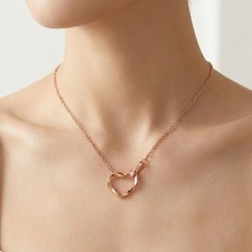 Youmi 14K 도금 하트 포인트 목걸이 감성 분위기 데일리룩 JP03