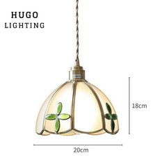 雨果燈飾 幸運草銅燈 迪分尼手工玻璃拼貼單吊燈 咖啡廳老宅風財位走道樓梯吊燈