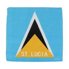 Motique Accessories 대형 면 반다나 - 푸에르토리코 국기 블랙 앤 화이트 인트 루시아 깃발 [호환], 세인트 루시아 깃발 반다나