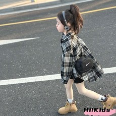 女童格子衫衣兒童薄款格子衫2025新款春秋洋氣格子上衣長袖外穿潮