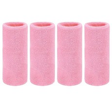 YELARXI 손목 밴드 스웨트밴드 스웨트 스포츠용 7.6x7.6cm(3x3인치) 및 4팩 & 블루/다크 블루/핑크/라이트 로즈 레드 핏 (테니스/농구/축구/남성 여성용), 핑크